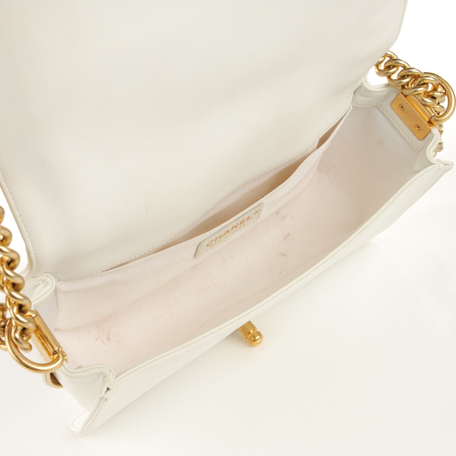 Chanel Braided Sheepskin Medium Boy Reverso Flap White 5 of 9