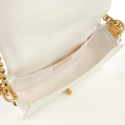 Chanel Braided Sheepskin Medium Boy Reverso Flap White 5 of 9