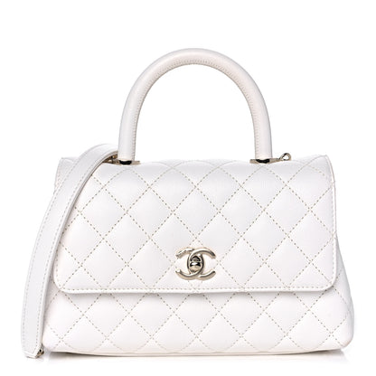 Chanel Caviar Quilted Mini Coco Handle Flap White 1 of 14