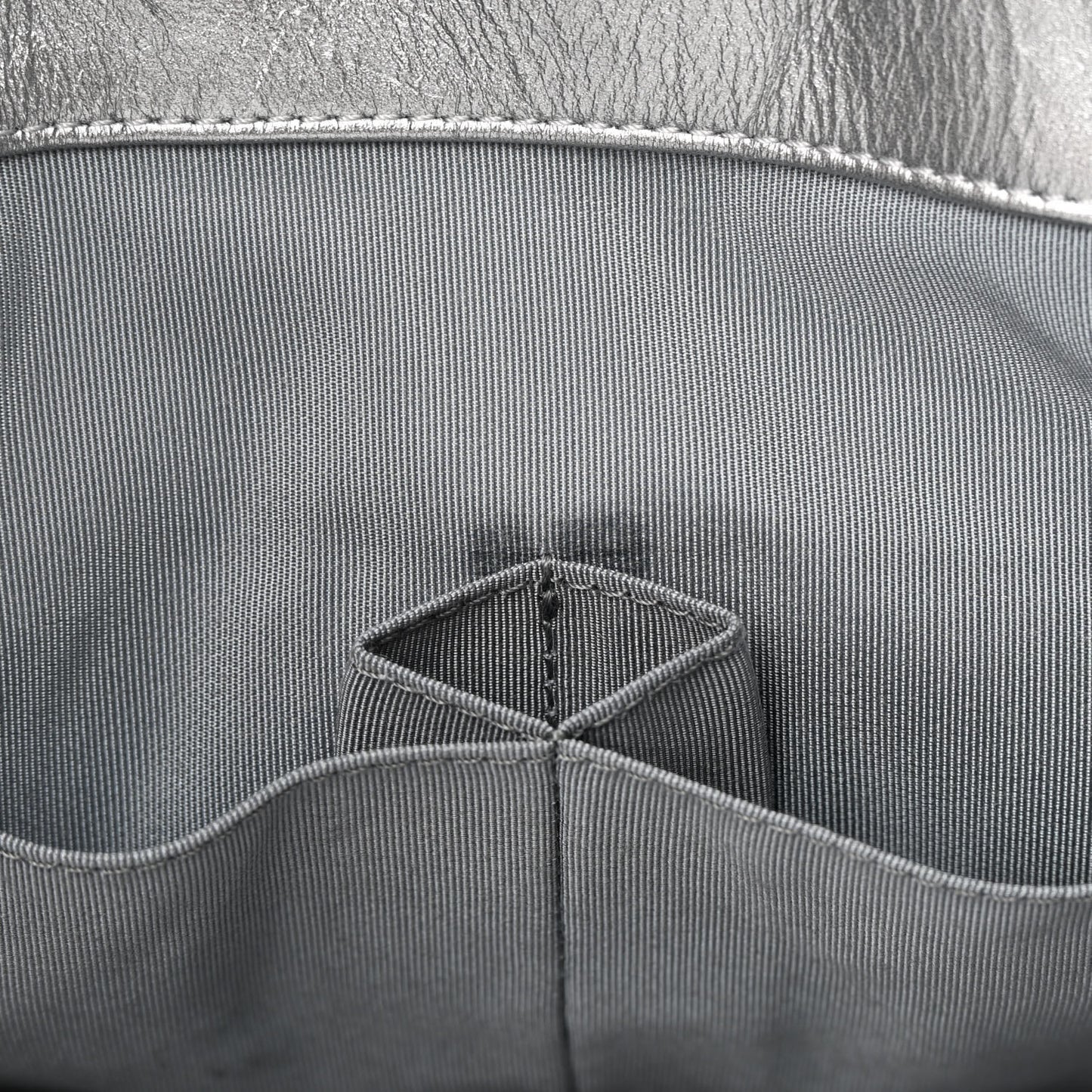 Metallic Crackled Calfskin Quilted Large Big Bang Hobo Silver
