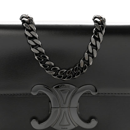 Celine Shiny Calfskin Triomphe Chain Bag Black 8 of 12