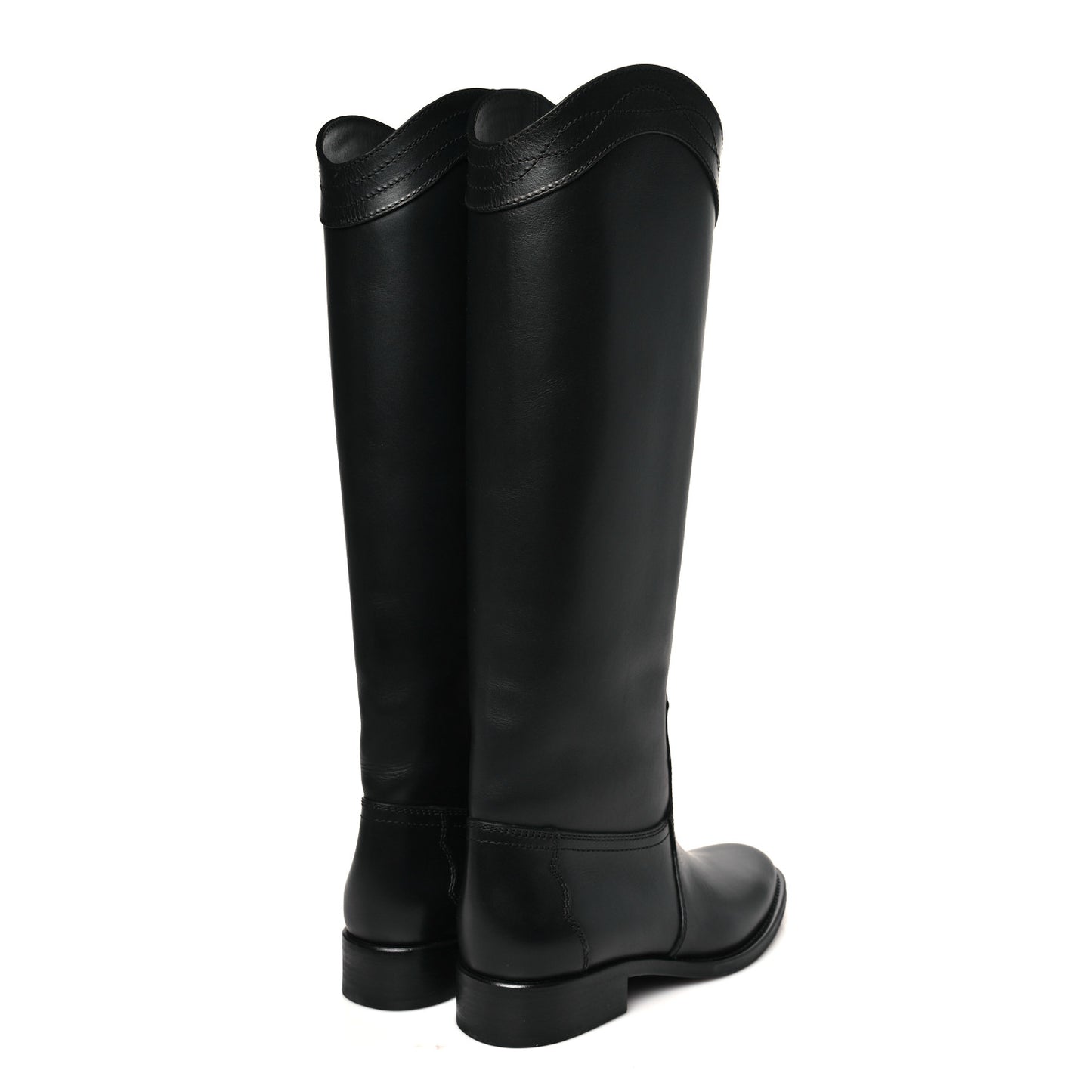 Calfskin Kate 30 Western Knee High Boots 37 Black