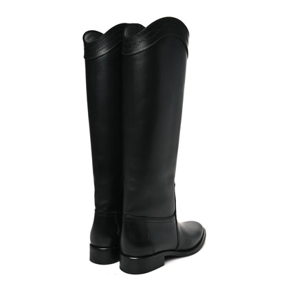 Saint Laurent Calfskin Kate 30 Western Knee High Boots 37 Black 4 of 8