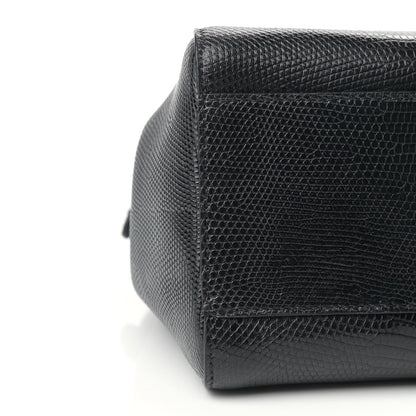 Fendi Lizard XS Peekaboo Iconic Satchel Black 7 of 8