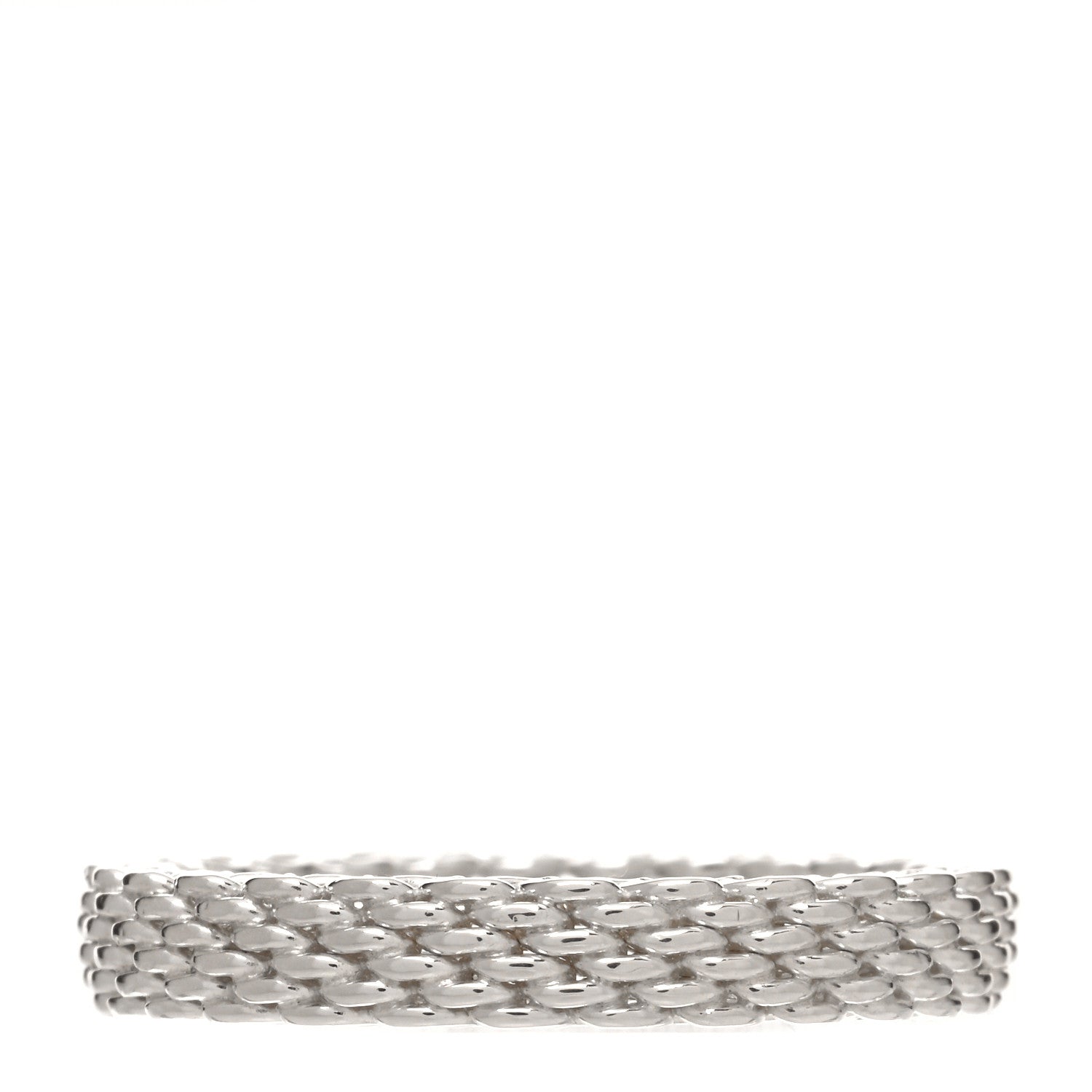 Tiffany Sterling Silver Narrow Mesh Somerset Ring 57 8 1 of 4