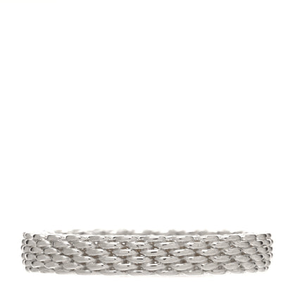 Tiffany Sterling Silver Narrow Mesh Somerset Ring 57 8 1 of 4