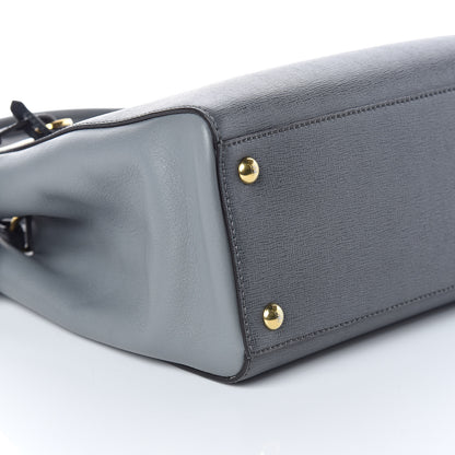 Fendi Vitello Elite Petite 2Jours Tote Grigio Grigio Chiaro 8 of 10