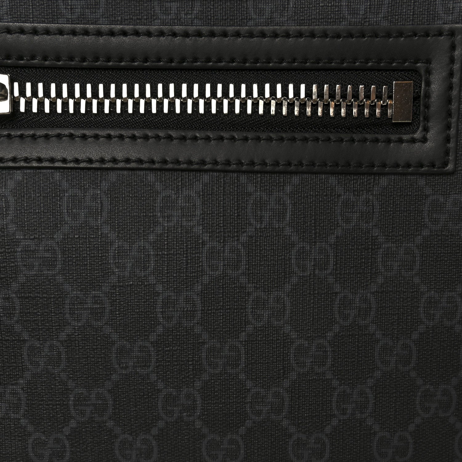 Gucci GG Supreme Monogram Web Small Flat Messenger Bag Black Grey 10 of 12