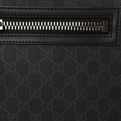 Gucci GG Supreme Monogram Web Small Flat Messenger Bag Black Grey 10 of 12