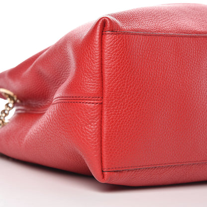 Gucci Pebbled Calfskin Medium Soho Chain Shoulder Bag Tabasco Red 5 of 10