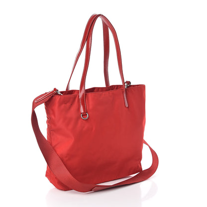 Prada Tessuto Nylon Spazzolato Mini Shopping Tote Rosso 3 of 9