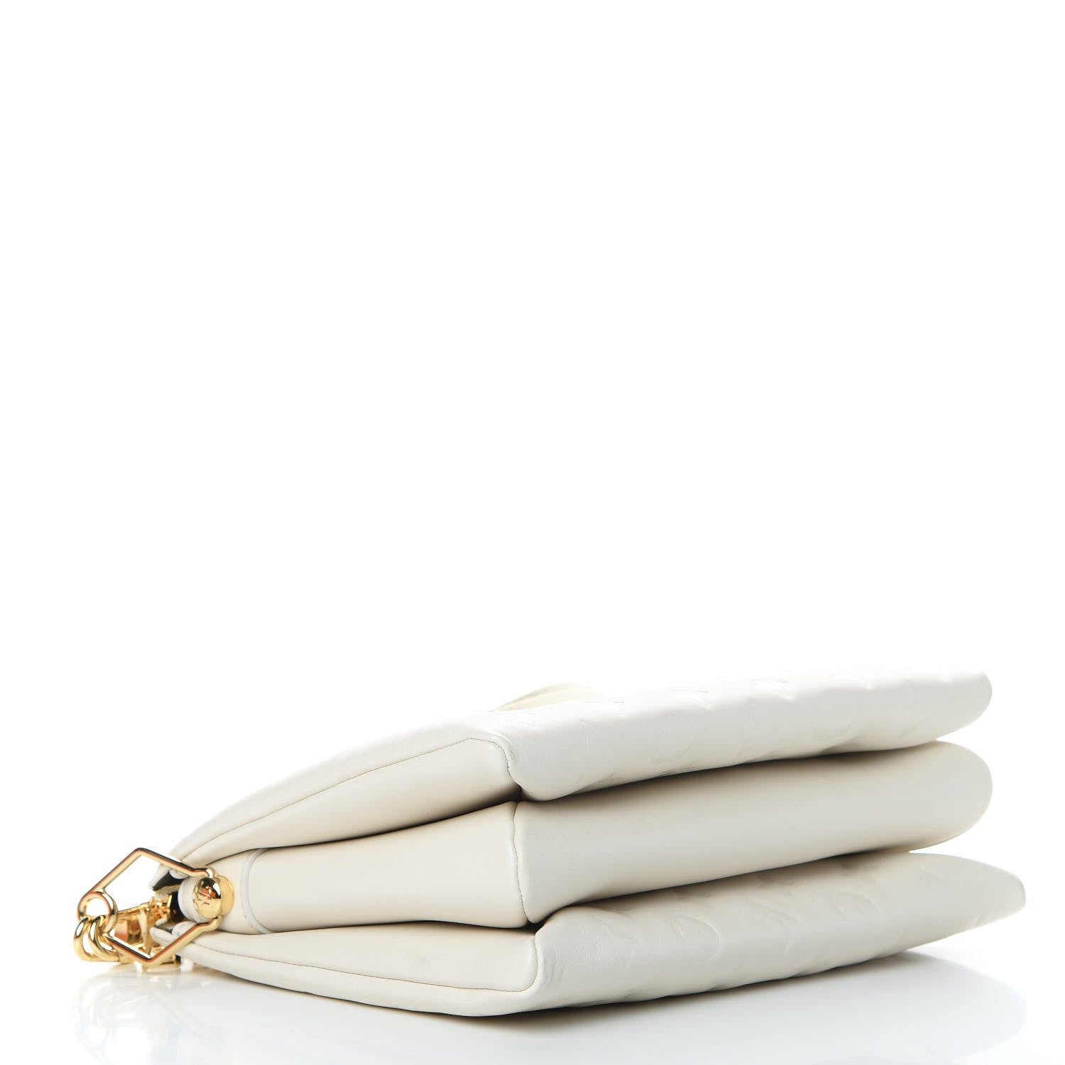 Louis Vuitton Lambskin Embossed Monogram Coussin PM Beige Cream 4 of 11