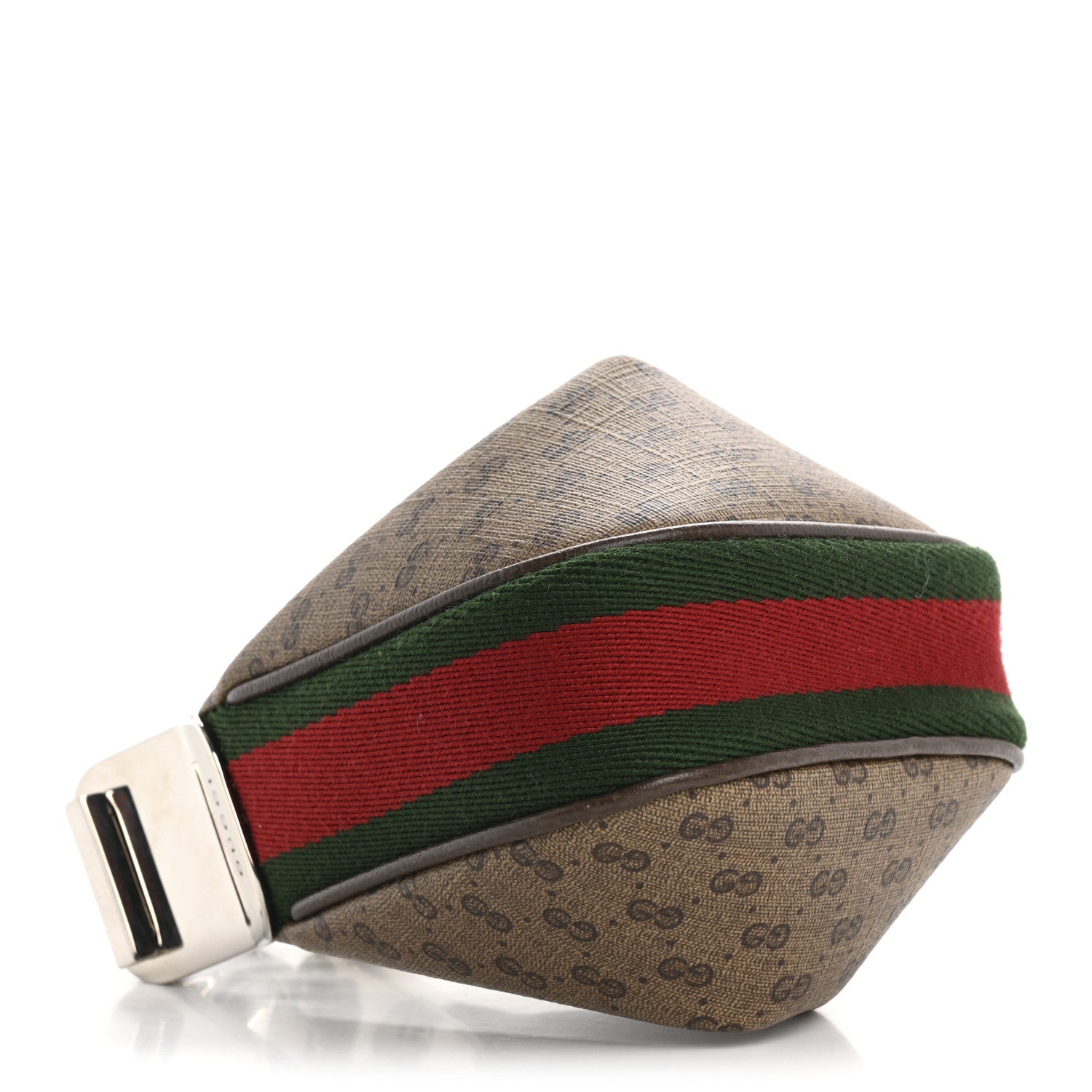 Gucci GG Supreme Monogram Textured Calfskin Web Mini Attache Hobo Beige Ebony New Acero 4 of 12