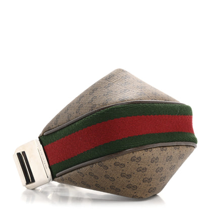 Gucci GG Supreme Monogram Textured Calfskin Web Mini Attache Hobo Beige Ebony New Acero 4 of 12