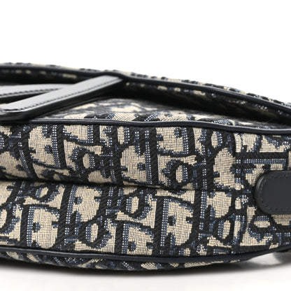 Christian Dior Oblique Saddle Bag With Strap Blue 10 of 12