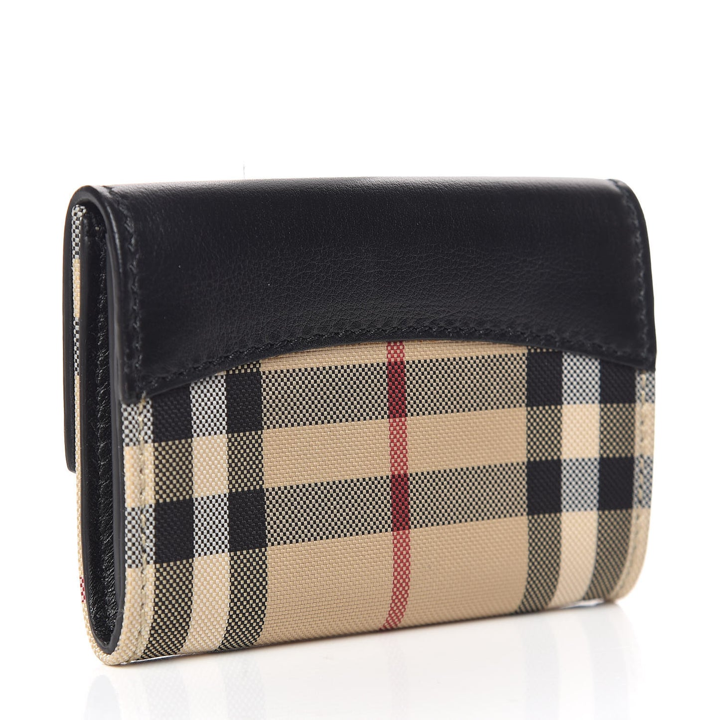 Calfskin House Check Chesam Card Case Black