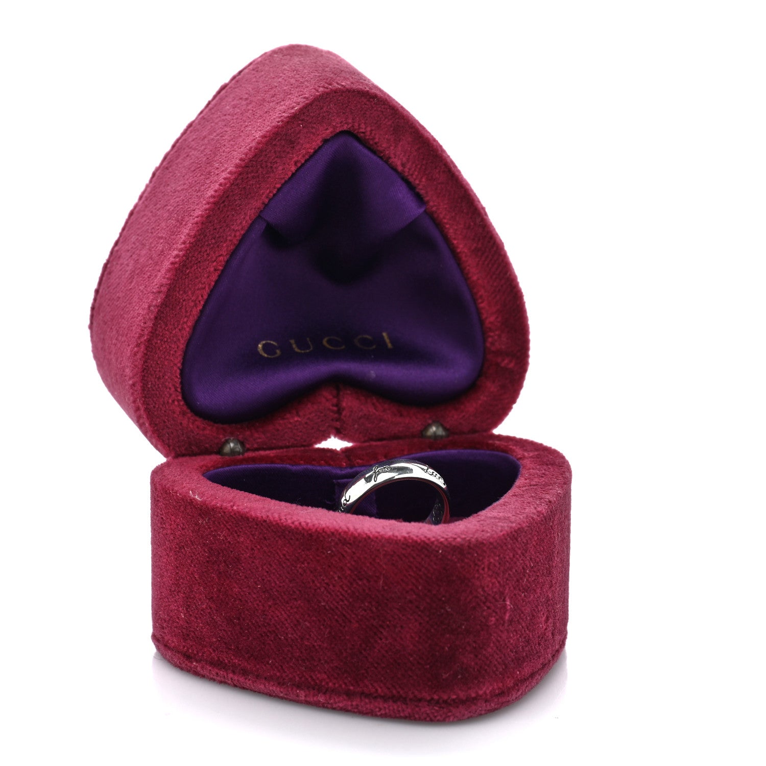 Gucci Sterling Silver Blind for Love Band Ring 55 7.25 5 of 5