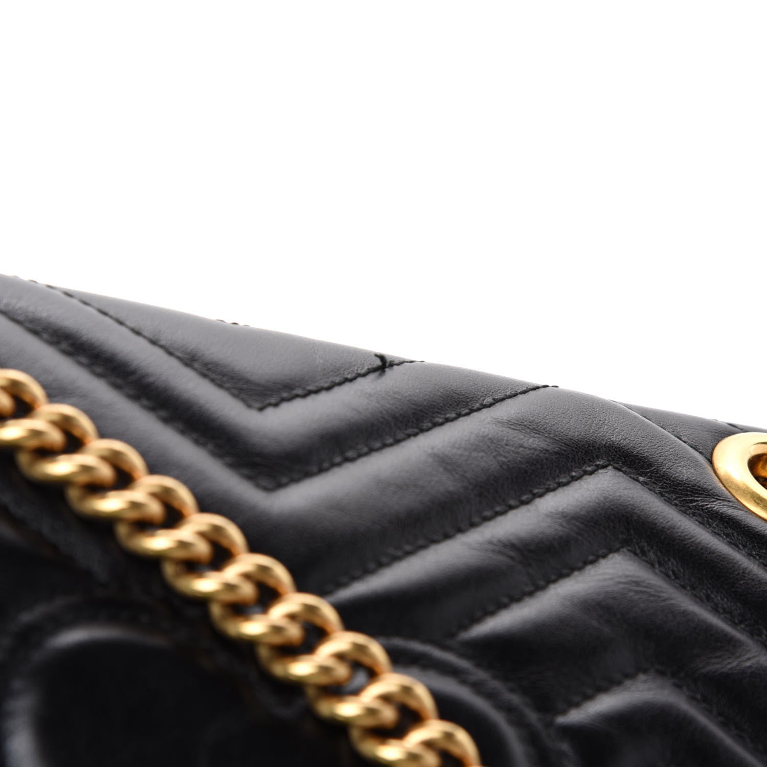 Gucci Calfskin Matelasse Small GG Marmont Shoulder Bag Black 9 of 14