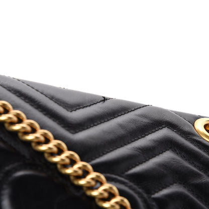 Gucci Calfskin Matelasse Small GG Marmont Shoulder Bag Black 9 of 14