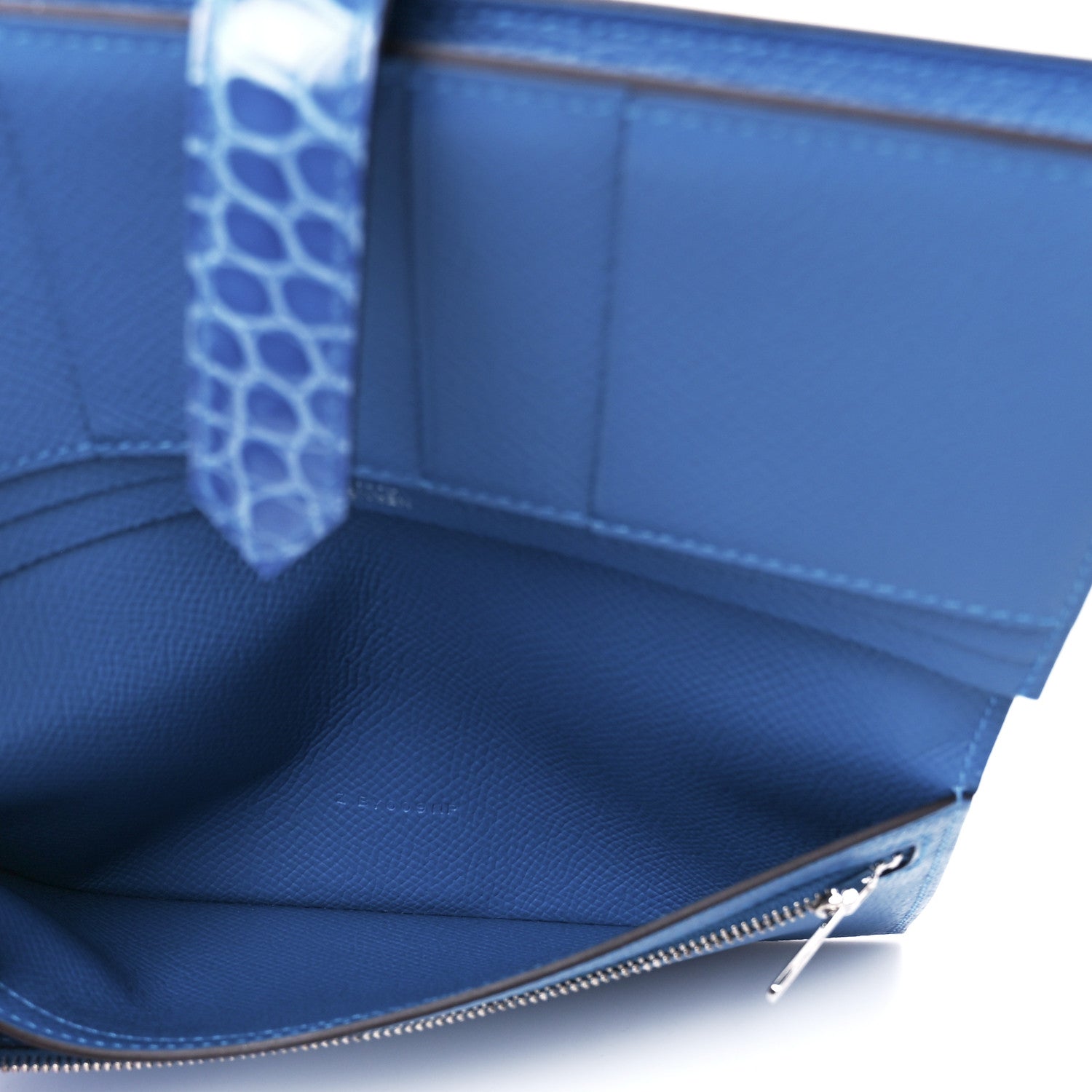 Hermes Epsom Shiny Alligator Bearn Touch Gusset Wallet Mykonos Bleu Zellige 6 of 14