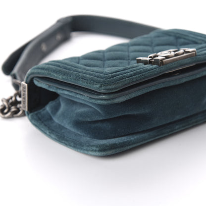 Chanel Velvet Quilted Mini Boy Flap Turquoise 6 of 10