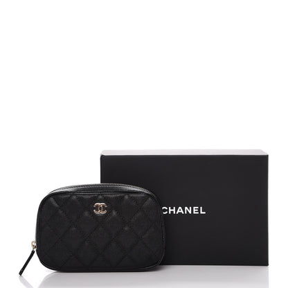 Chanel Caviar Quilted Small Curvy Pouch Cosmetic Case Black 8 of 8