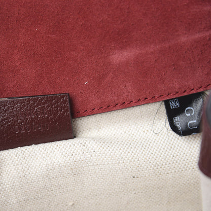 Gucci Suede Web Small Neo Vintage Double Flap Messenger Bag Romantic Cherry Chardonnay 6 of 9