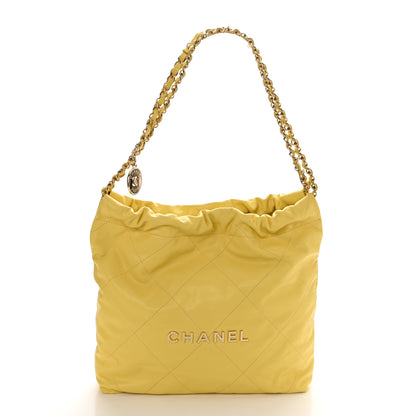 Chanel Shiny Caviar Quilted Small Chanel 22 Yellow 2 of 12