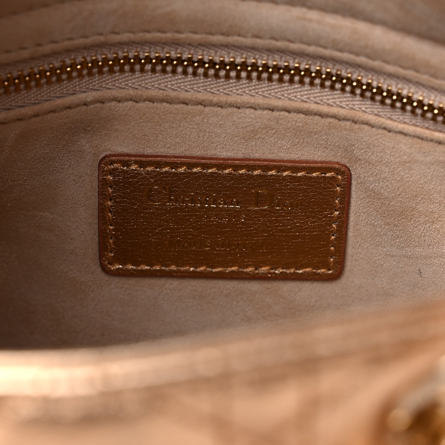Christian Dior Metallic Calfskin Cannage Small My ABCDior Lady Dior Gold 6 of 14