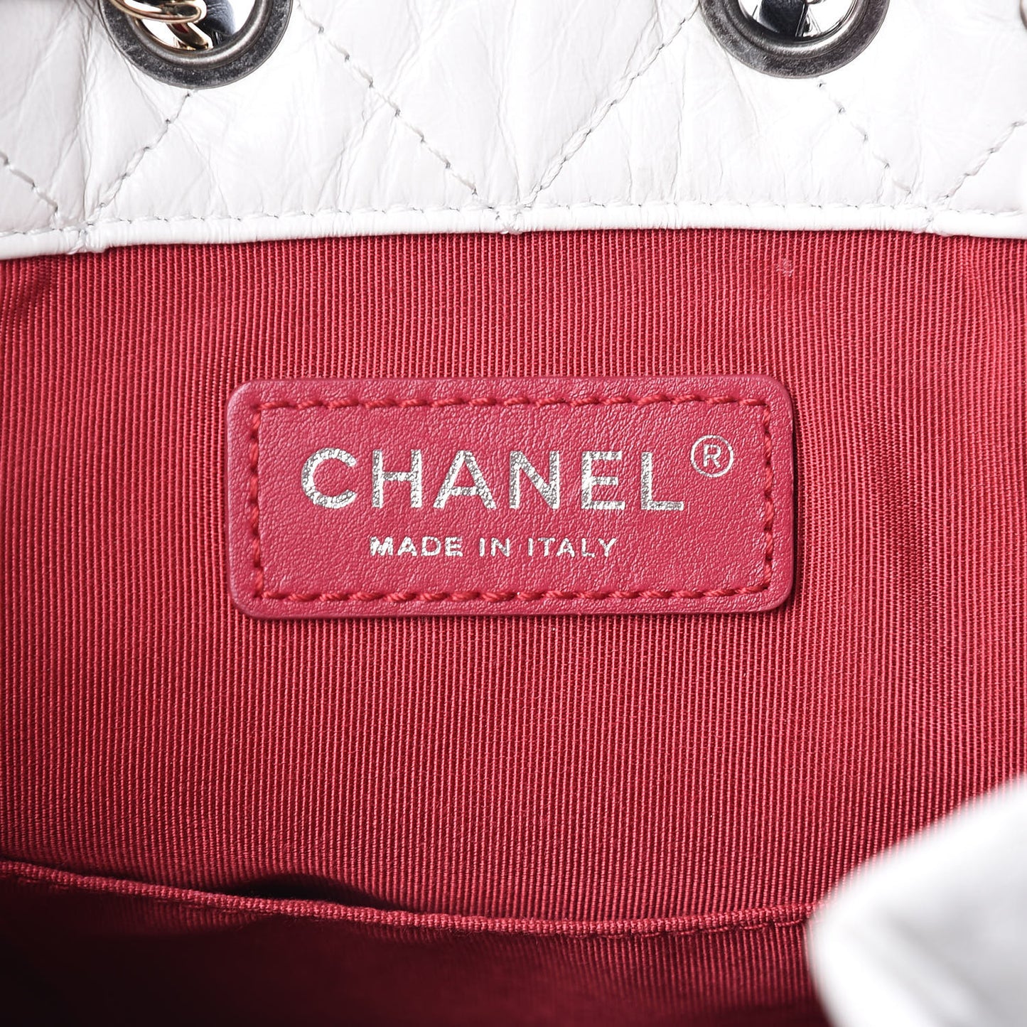 Aged Calfskin Quilted Gabrielle Backpack Black White
