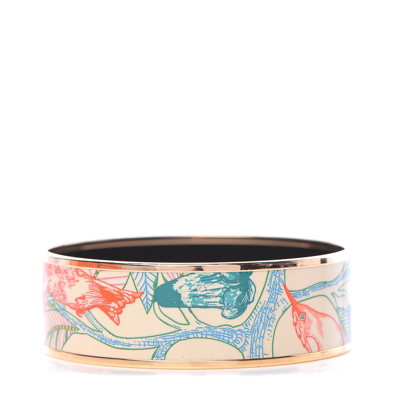 Hermes Enamel Printed Tree of Song Wide Bracelet 70 Graffitis Craft 1 of 6