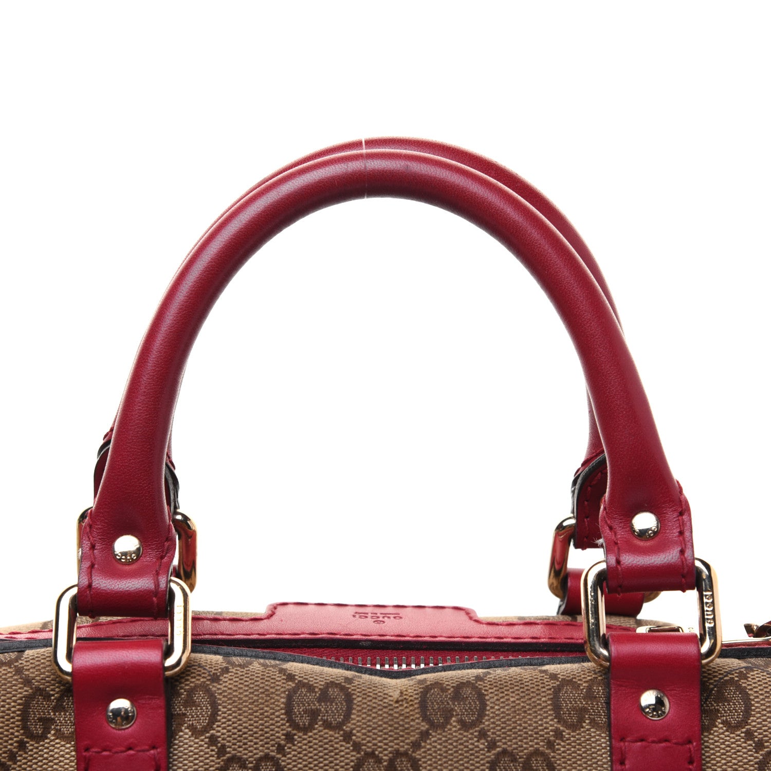 Gucci Monogram Medium Joy Boston Hibiscus Red 26 of 39