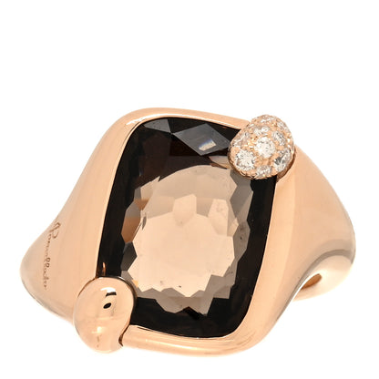 Pomellato 18K Rose Gold Diamond Smoky Quartz Ritratto Ring 55 7.25 1 of 5