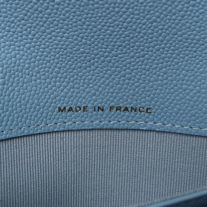 Chanel Caviar Quilted Large Gusset Flap Wallet Light Blue 7 of 9