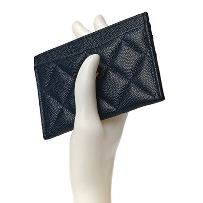 Chanel Caviar Quilted Card Holder Navy 2 of 12