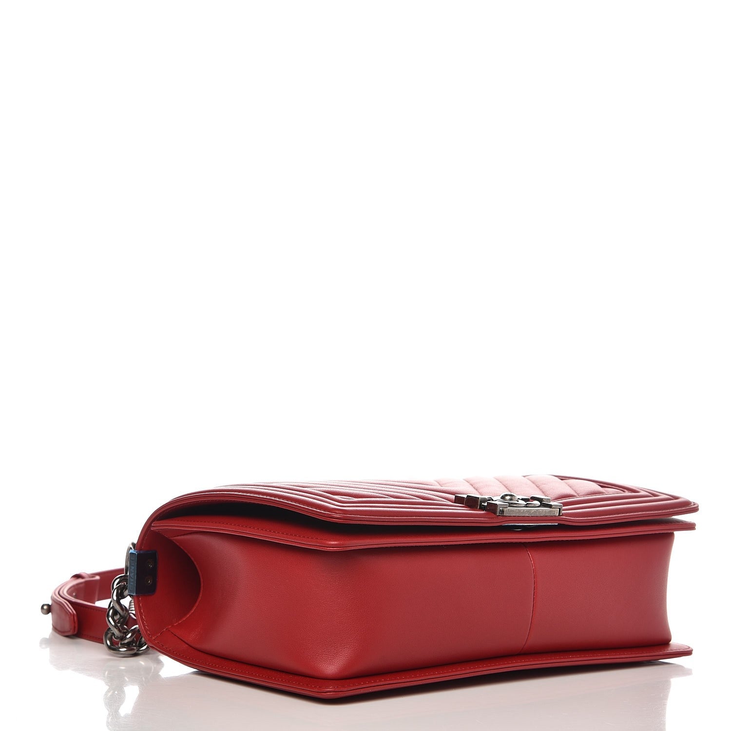 Chanel Calfskin Chevron Quilted New Medium Boy Flap Dark Red 3 of 6