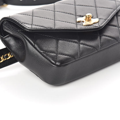 Chanel Calfskin Quilted Flap Waist Bag Black 8 of 9