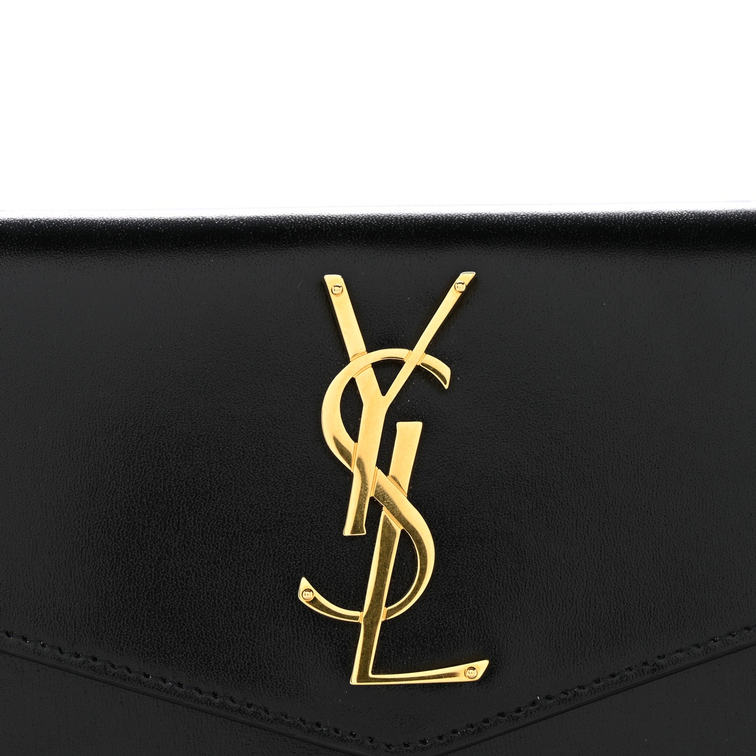 Saint Laurent Smooth Shiny Calfskin Monogram Uptown Pouch Black 9 of 11