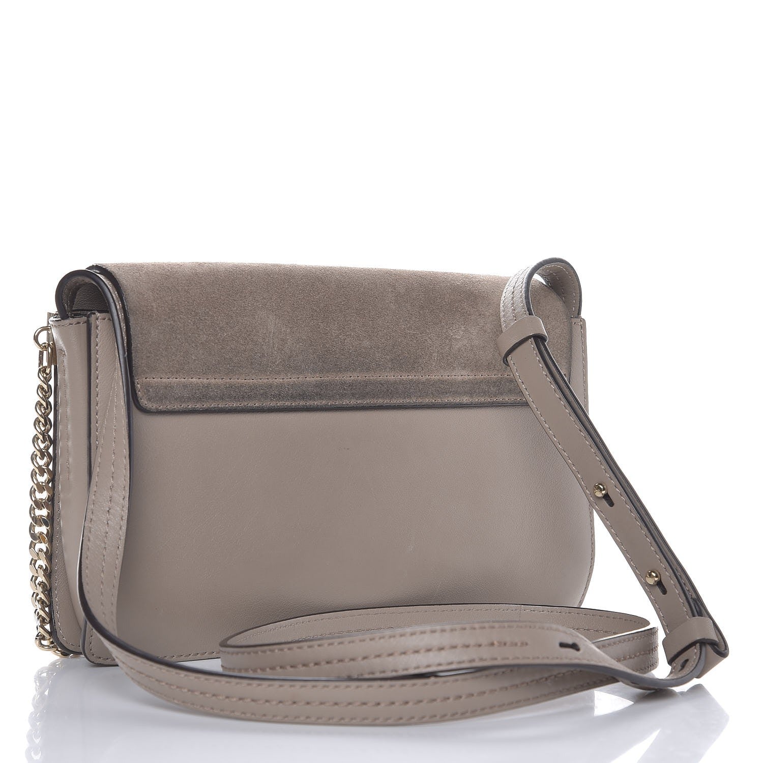 Chloe Suede Calfskin Small Faye Shoulder Bag Motty Grey 4 of 9