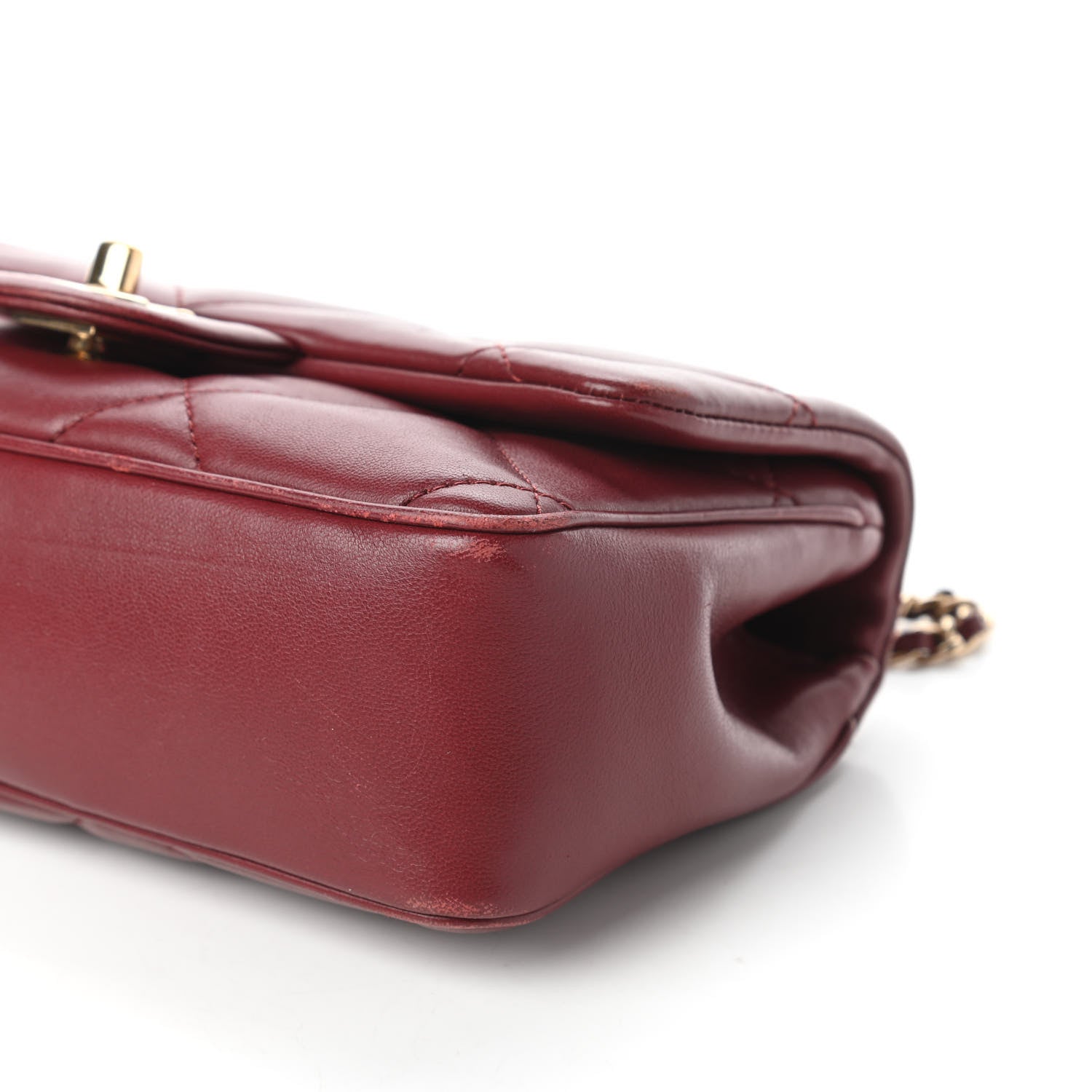 Chanel Lambskin Quilted Small Easy Carry Flap Burgundy 7 of 12