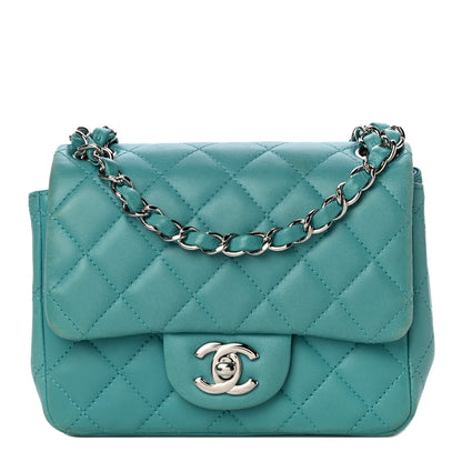 Chanel Lambskin Quilted Mini Square Flap Turquoise 1 of 14