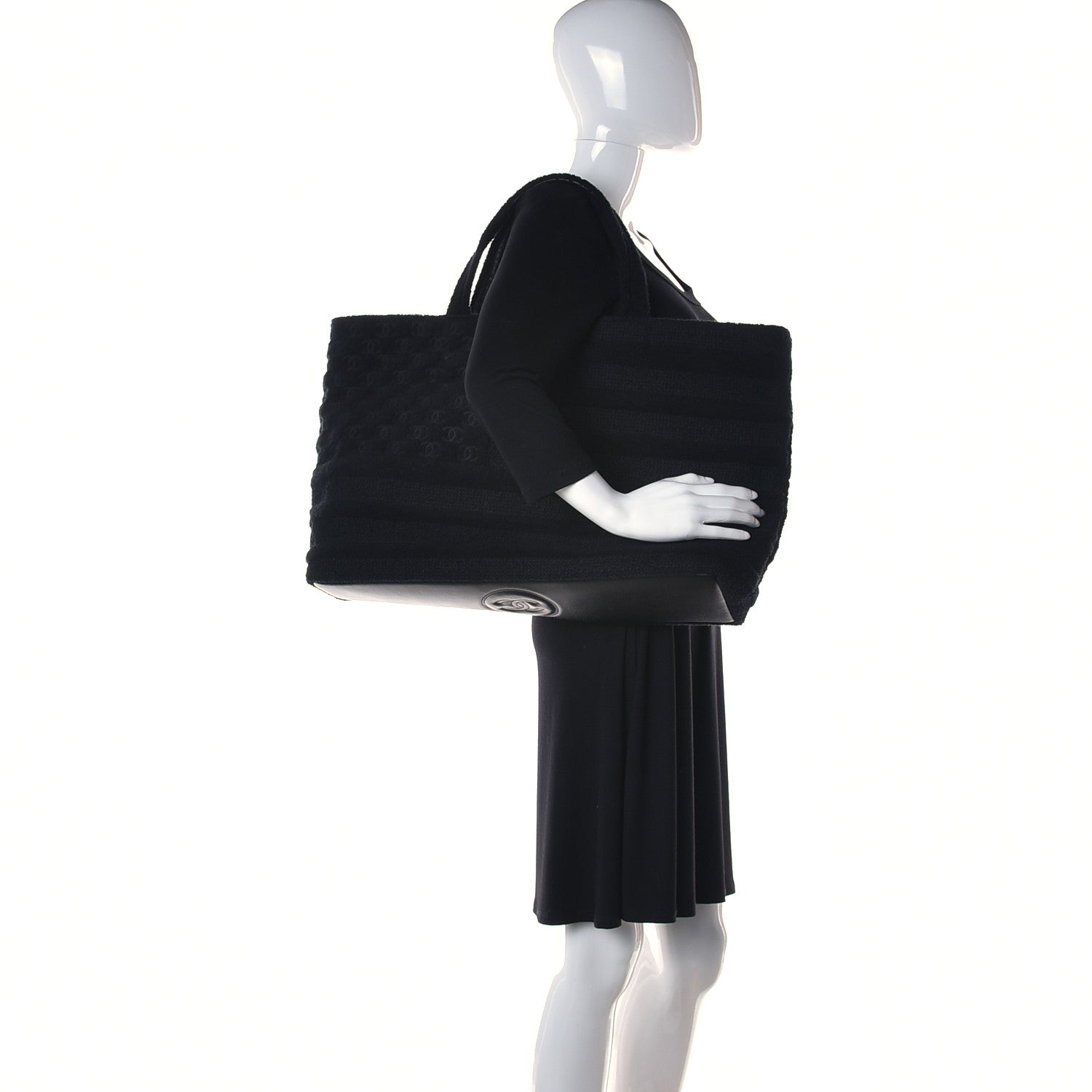 Chanel Cotton Net CC Tote Black 2 of 13