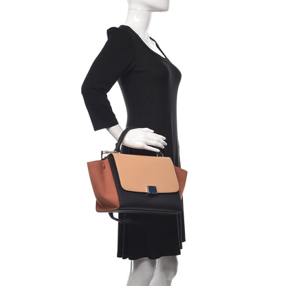 Celine Spazzolato Calfskin Nubuck Small Tri-color Trapeze Nude 2 of 15