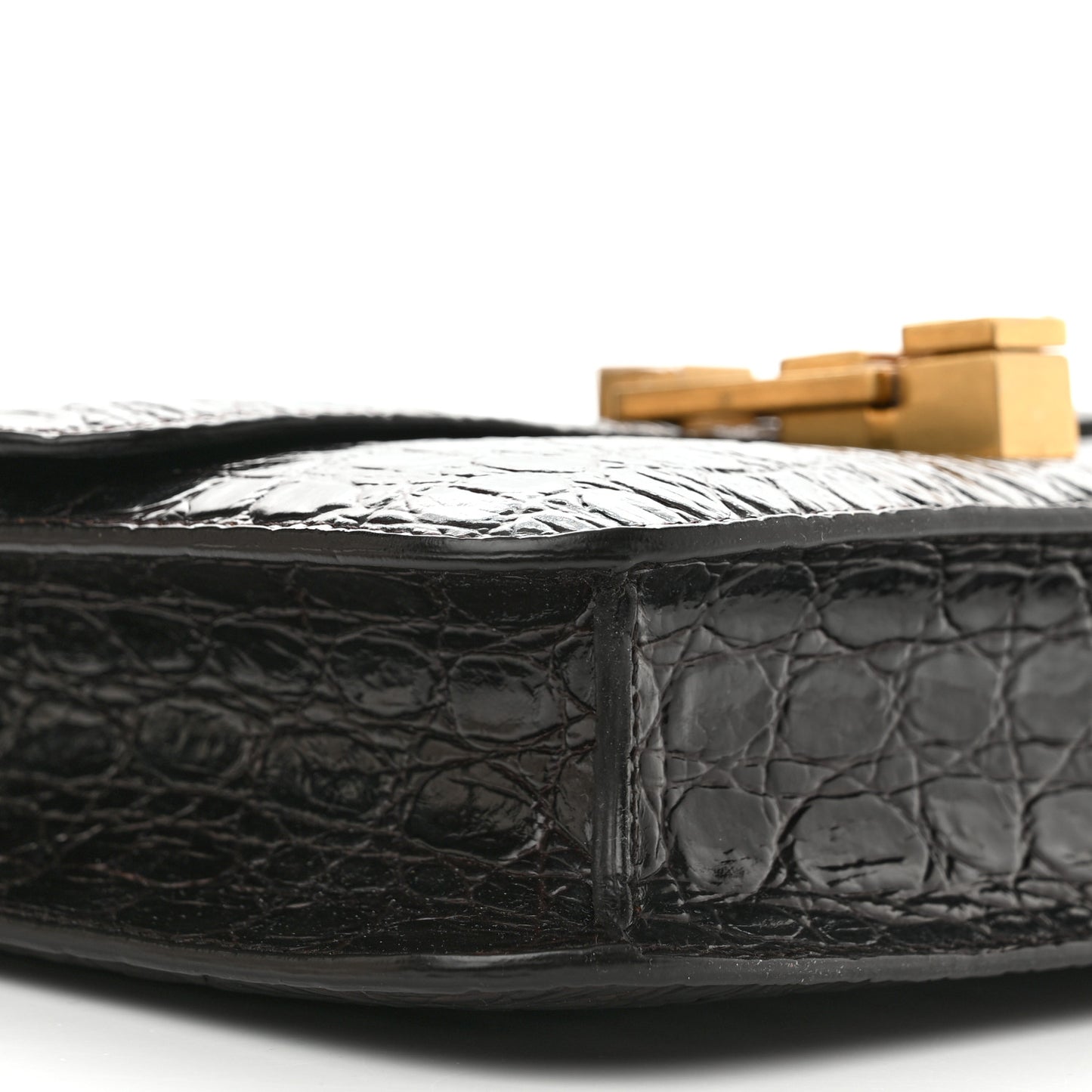 Embossed Calfskin Carre Satchel Brown