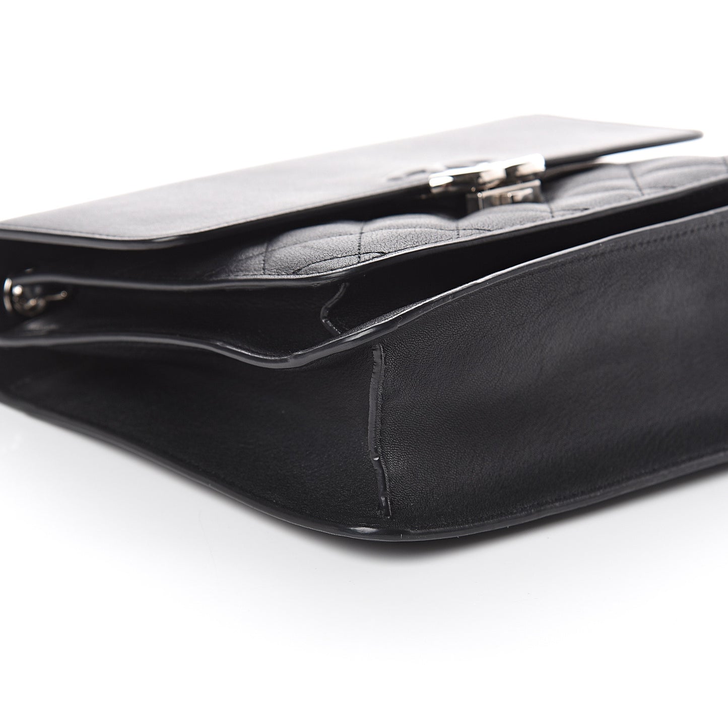 Calfskin Quilted CC Box Flap Black