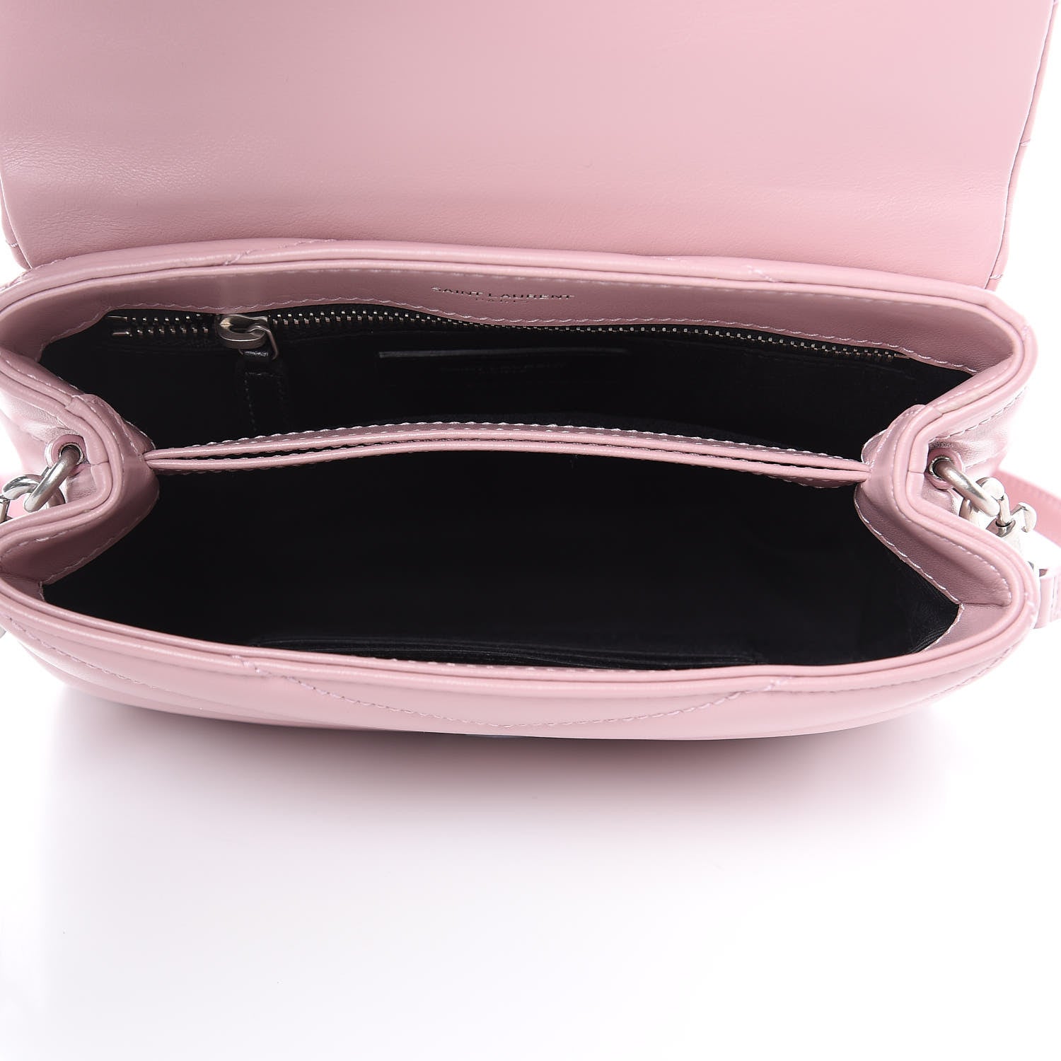 Saint Laurent Calfskin Y Quilted Monogram Toy Loulou Crossbody Bag Tender Pink 5 of 11