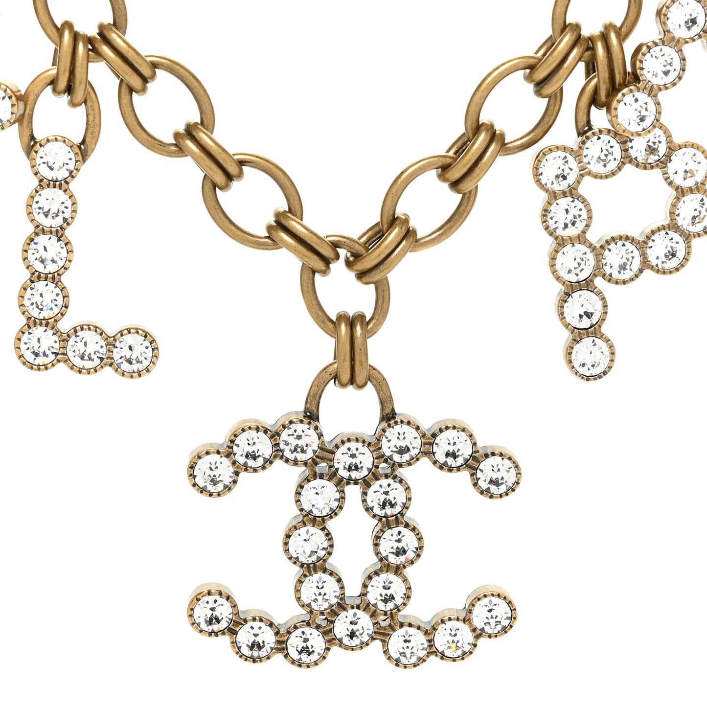 Crystal City of Lights Letter Chain Belt Gold