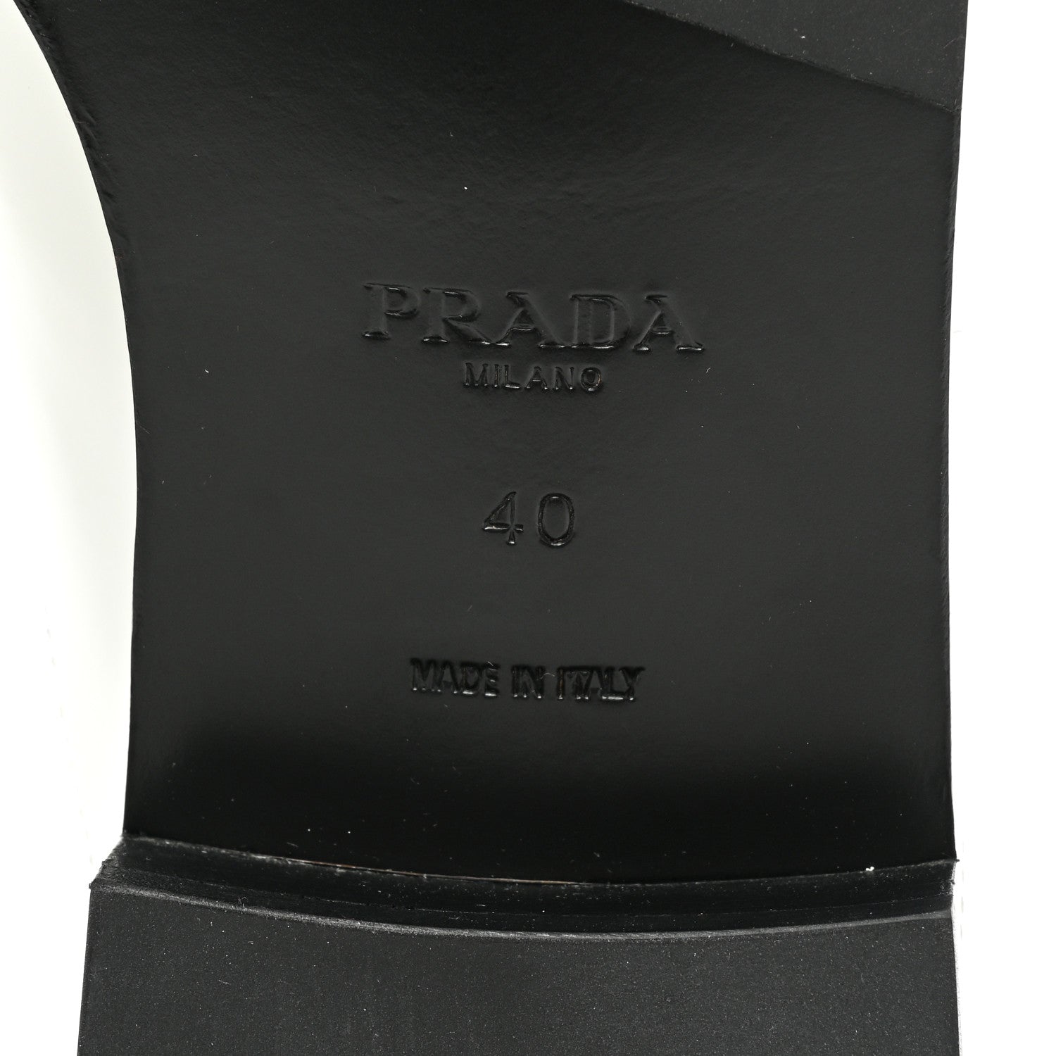 Prada Brushed Calfskin Metal Triangle Logo Mules 40 White 6 of 8