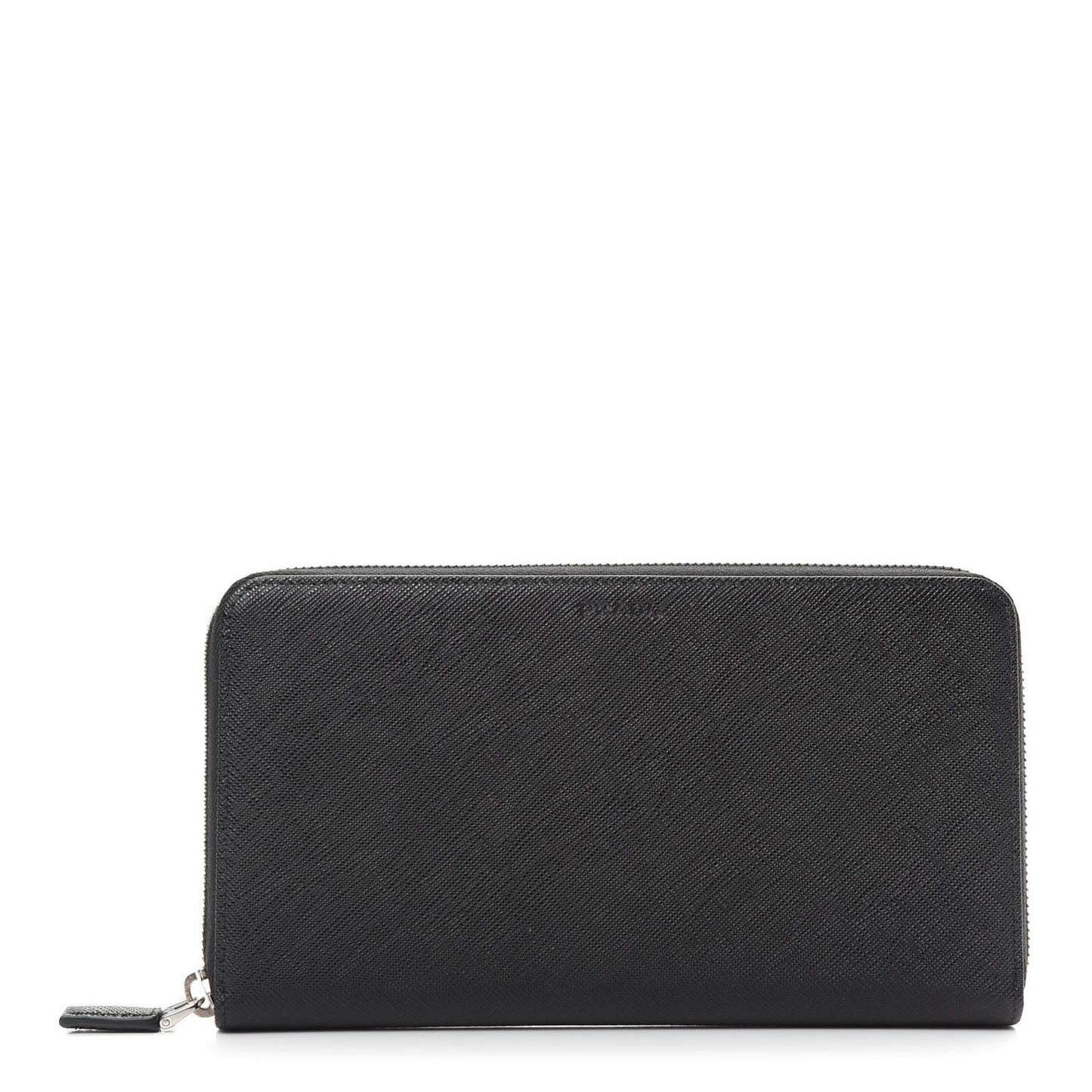 Saffiano Large Zip Around Travel Wallet Black