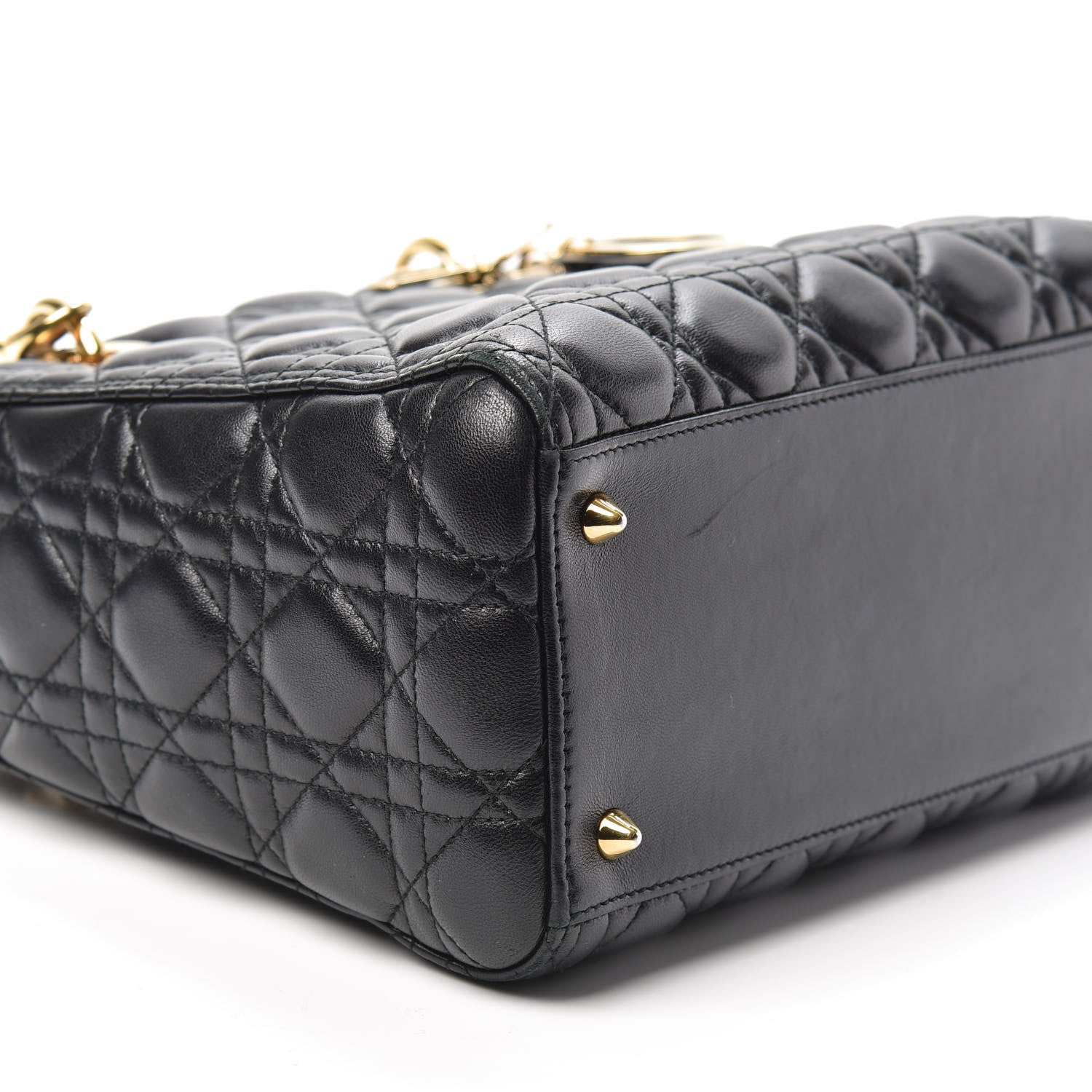 Christian Dior Lambskin Cannage Medium Lady Dior Black 8 of 9